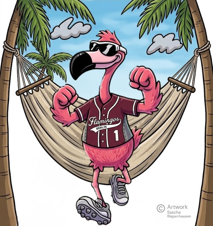 Ingo Flamingo springt aus der Hängematte